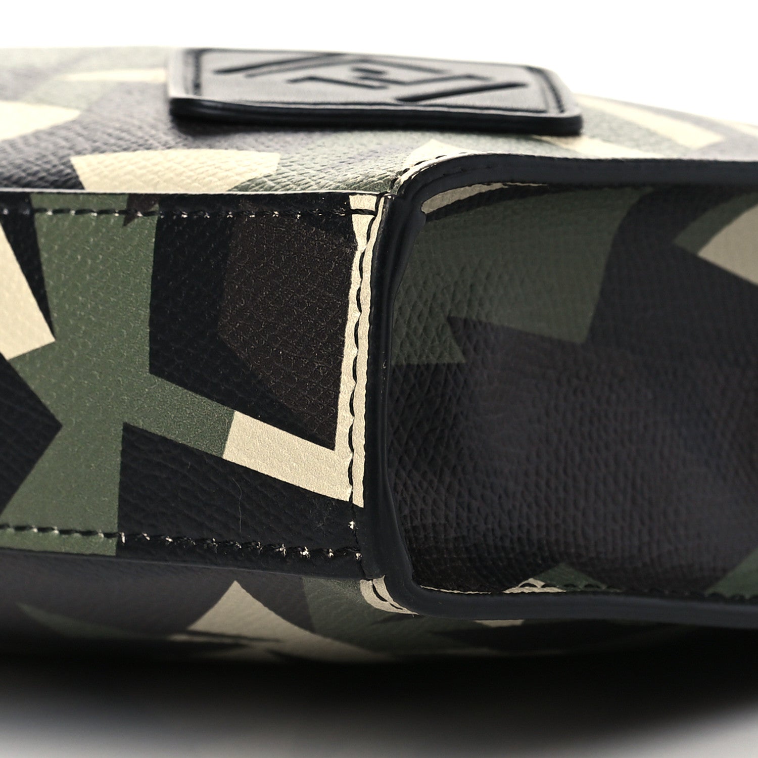Fendi Textured Calfskin Bugs Camouflage Clutch Multicolor Military 10 of 10