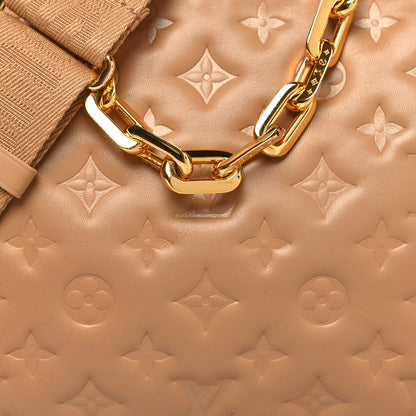 Louis Vuitton Lambskin Embossed Monogram Coussin PM Camel 9 of 11