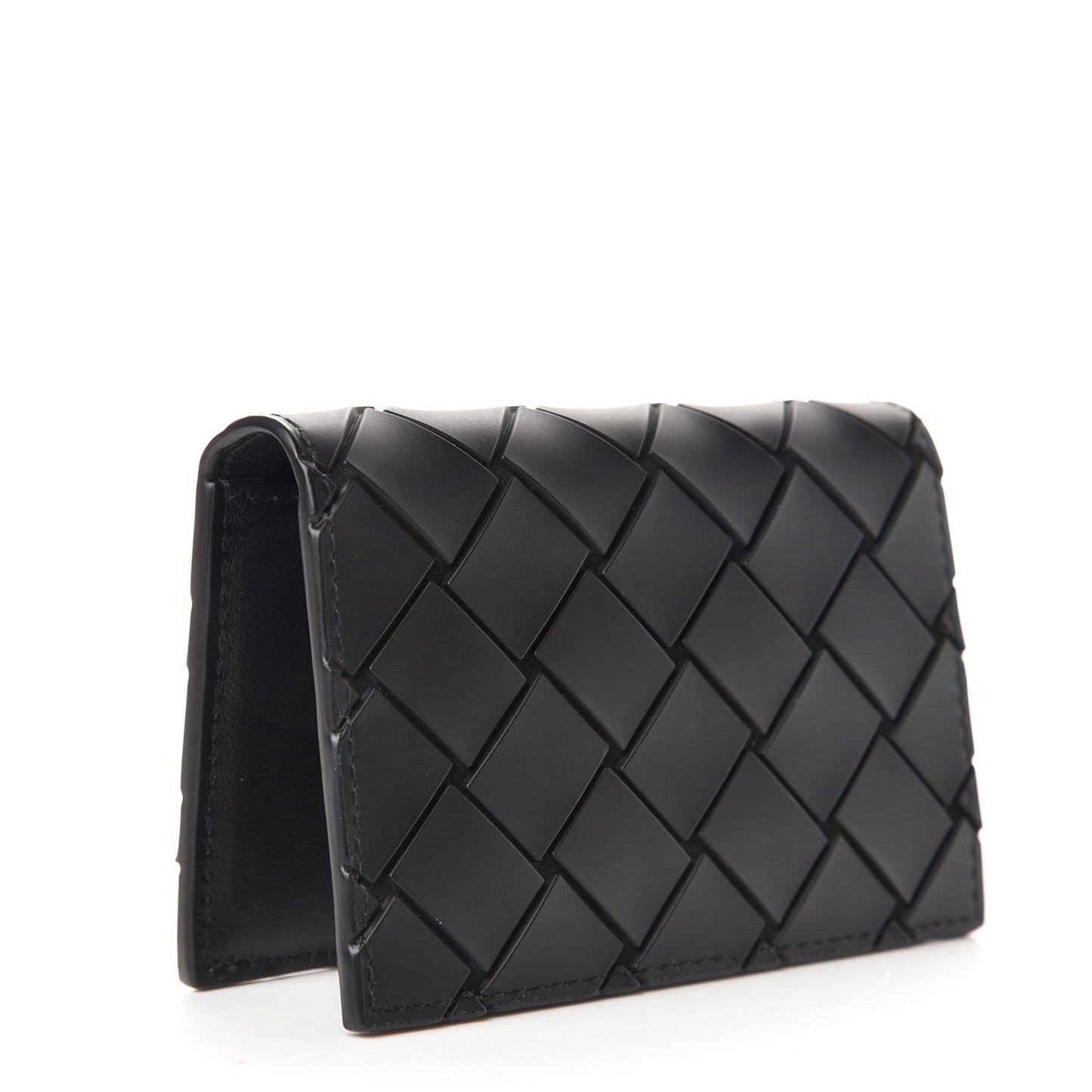 Nappa Maxi Intrecciato Bi-Fold Card Holder Black