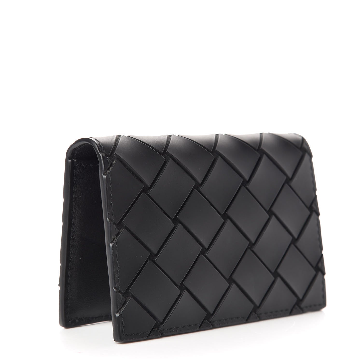 Bottega Veneta Nappa Maxi Intrecciato Bi-Fold Card Holder Black 2 of 8