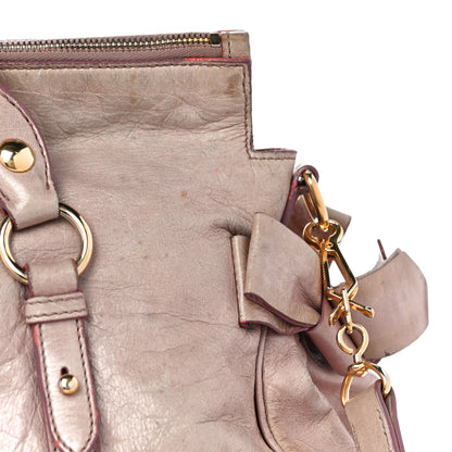 Miu Miu Vitello Lux Large Bow Bag Mughetto 25 of 33