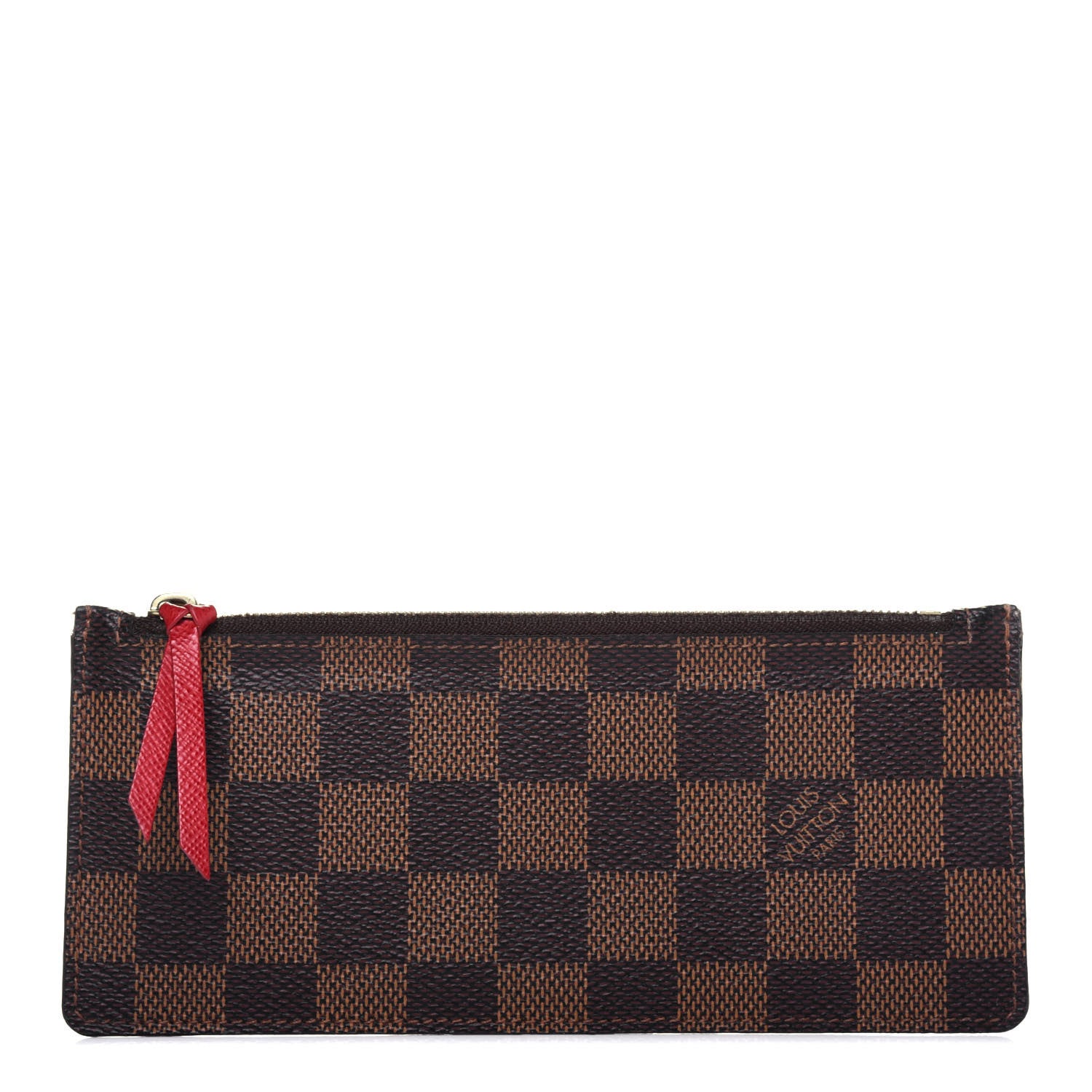 Louis Vuitton Damier Ebene Josephine Wallet Zippered Insert Red 1 of 11