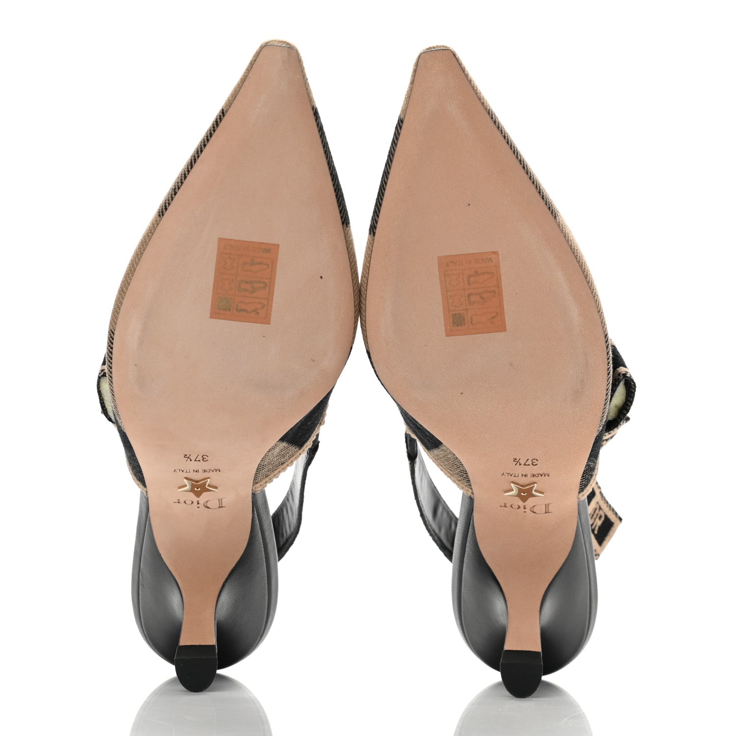 Christian Dior Cotton Ribbon Check'N'Dior J'Adior Slingback 65mm Pumps 37.5 Black Beige 5 of 8