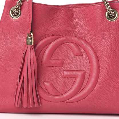 Gucci Pebbled Calfskin Medium Soho Chain Shoulder Bag Pink 12 of 12
