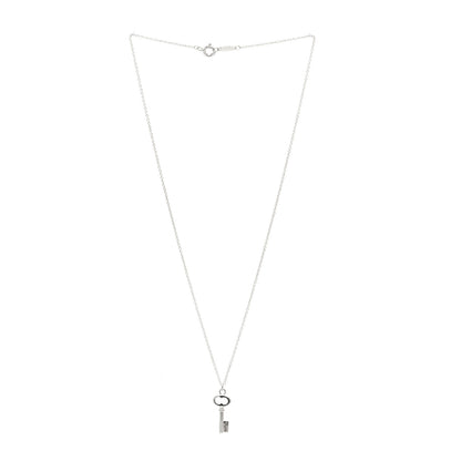 Tiffany Sterling Silver Mini Oval Key Pendant Necklace 3 of 5