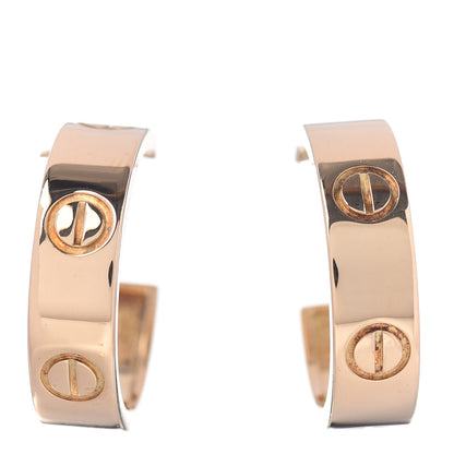 Cartier 18K Yellow Gold 5.5mm LOVE Hoop Earrings 1 of 4