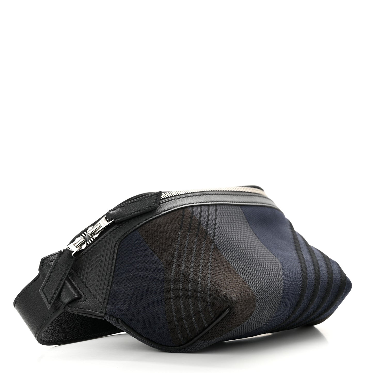 Dynamo Technical Canvas Allegretto Calfskin Cityslide Belt Bag Plomb Bleu Nuit Black