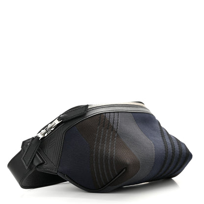 Hermes Dynamo Technical Canvas Allegretto Calfskin Cityslide Belt Bag Plomb Bleu Nuit Black 4 of 9
