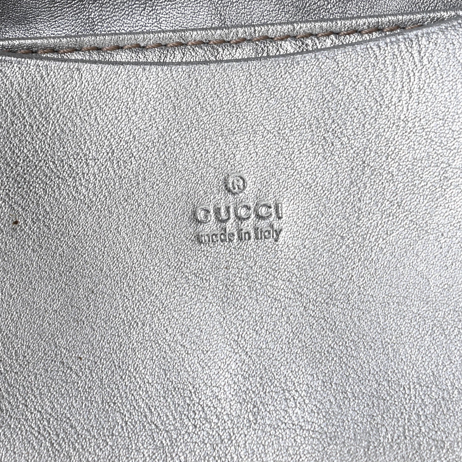 Gucci Metallic Guccissima Interlocking G Flap Card Case Silver 4 of 6