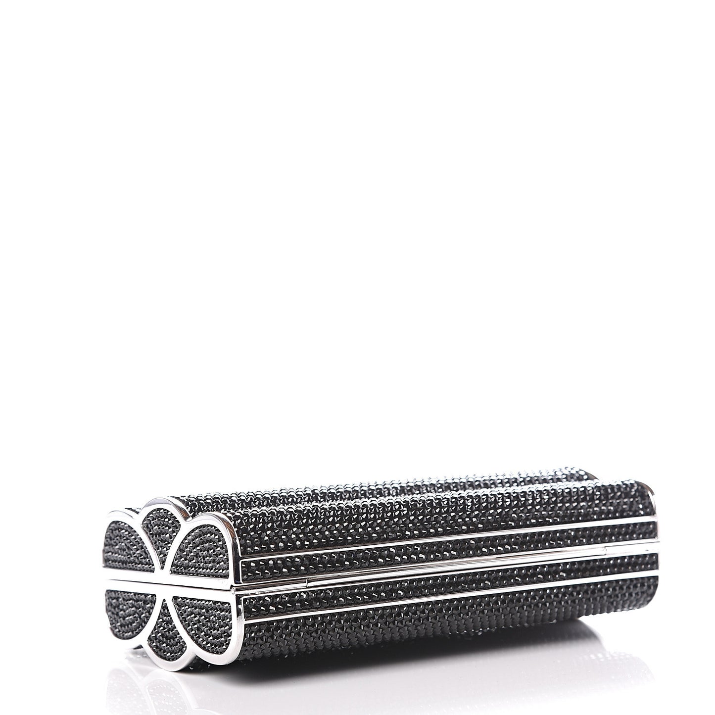 Swarovski Crystal Minaudiere Clutch Black Silver