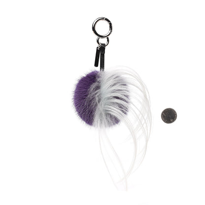 Fendi Fox Fur Monster Flowery Mini Bag Bug Charm Viola Acqua Multicolor 2 of 3