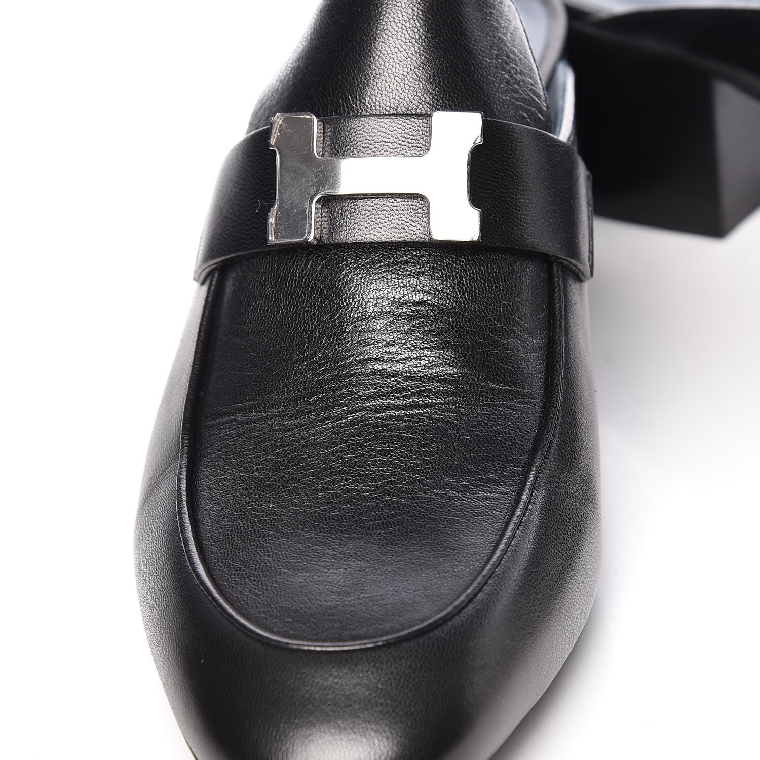Hermes Goatskin Paradis Mules 38.5 Black 9 of 11
