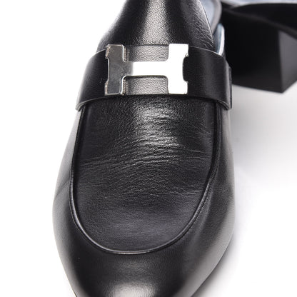 Hermes Goatskin Paradis Mules 38.5 Black 9 of 11