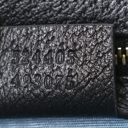 Gucci Textured Calfskin Bee Star Print Small Sylvie Shoulder Bag Black 7 of 11