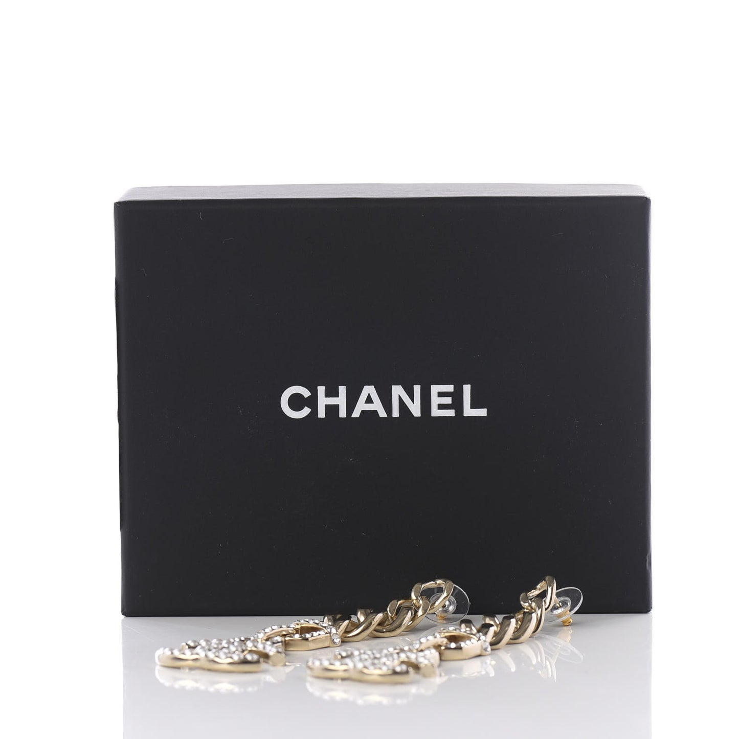 Metal Crystal CC Vendome CC Dangle Earrings Gold
