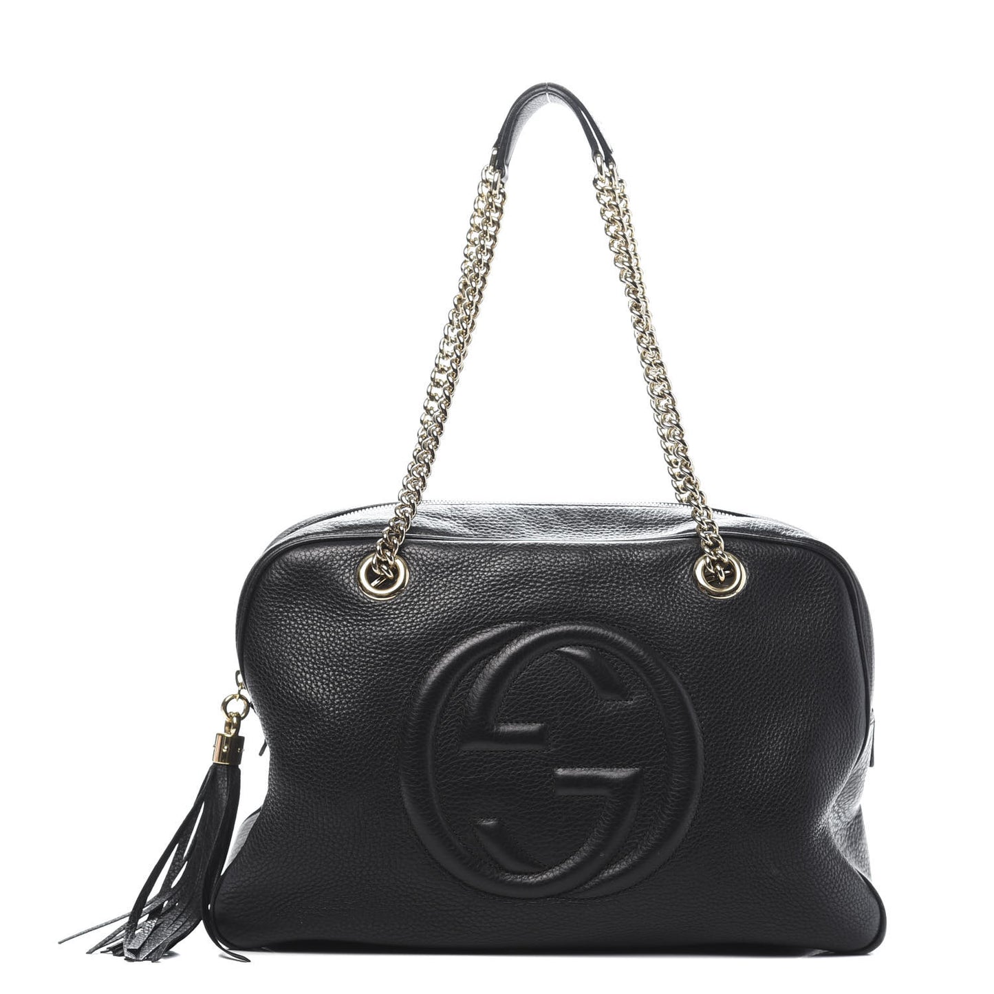 Pebbled Calfskin Medium Soho Bowler Black
