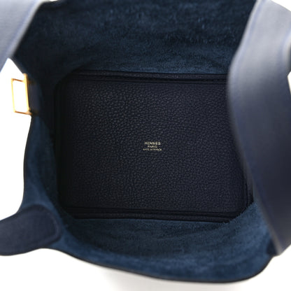 Hermes Taurillon Clemence Picotin Lock 18 PM Bleu Nuit 6 of 9