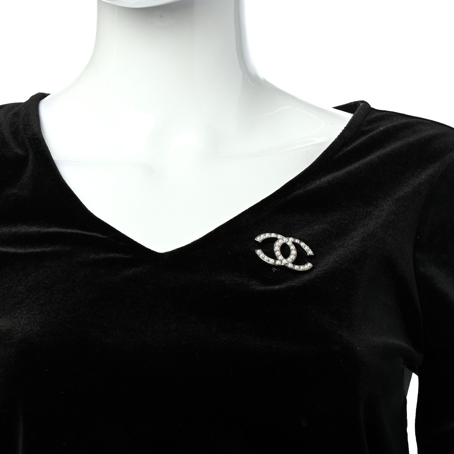 Chanel Pearl CC Brooch Pin Silver 2 of 4