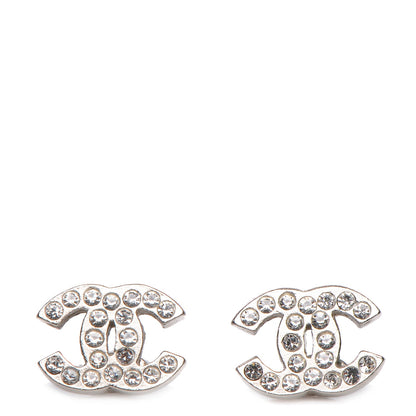Chanel Crystal Mini Timeless CC Earrings Silver 1 of 5