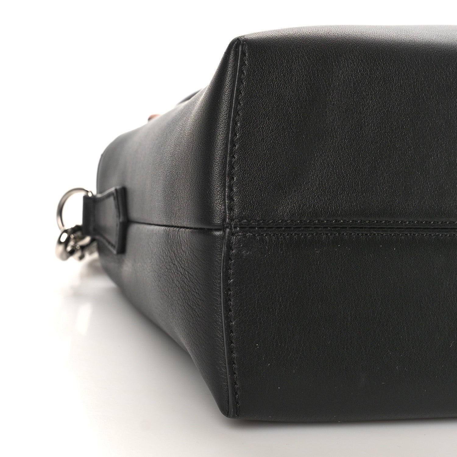 Fendi Vitello Dolce Scalloped Pearl Studded Medium By The Way Boston Bag Black 7 of 8