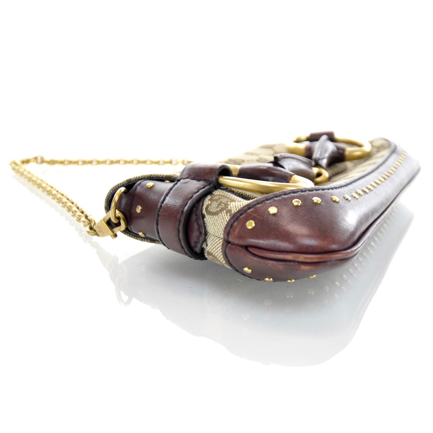 Gucci Monogram Studded Horsebit Clutch 6 of 11