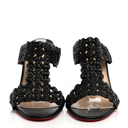 Christian Louboutin Kid Braided Calamazone 85 Sandals 37.5 Black 2 of 7