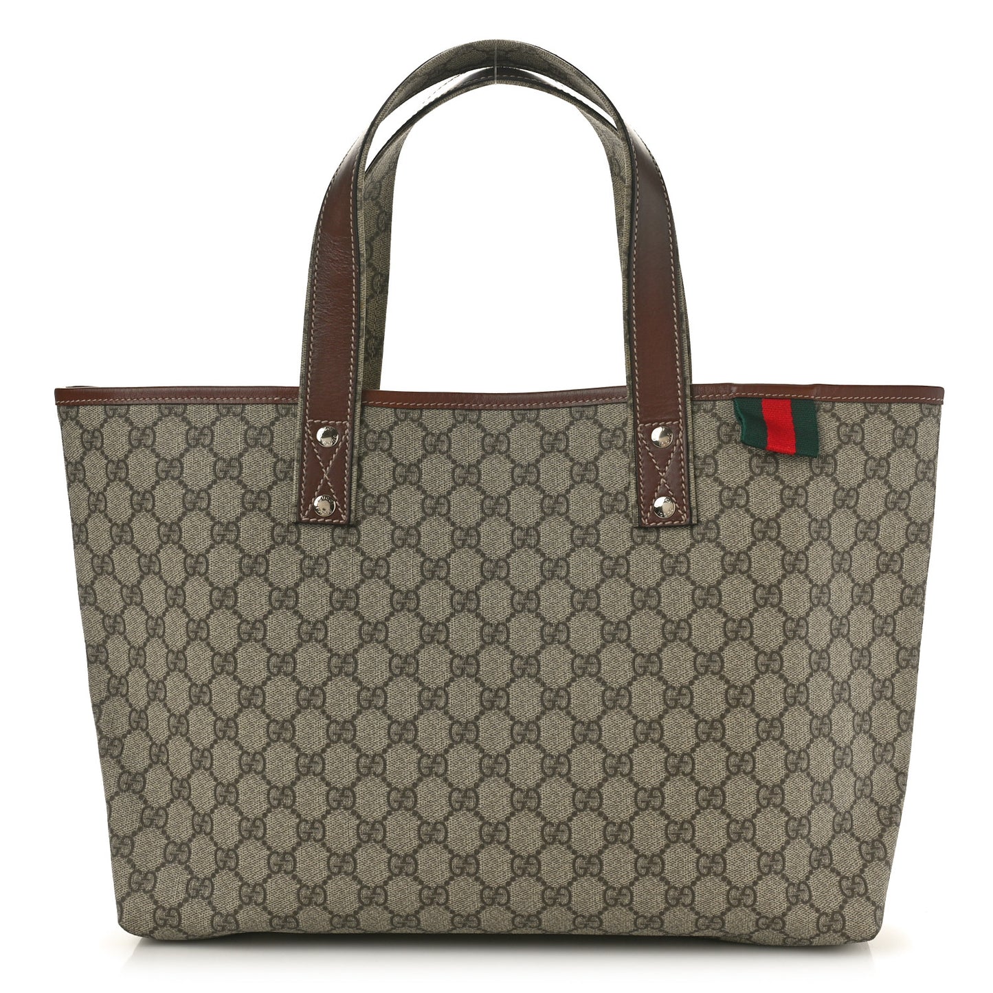 GG Plus Monogram Medium Signature Web Loop Tote Brown