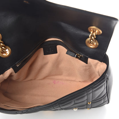 Gucci Calfskin Matelasse Studded Small Pearly GG Marmont Shoulder Bag Black 4 of 8