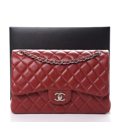 Chanel Caviar Quilted Jumbo Double Flap Red 13 of 13