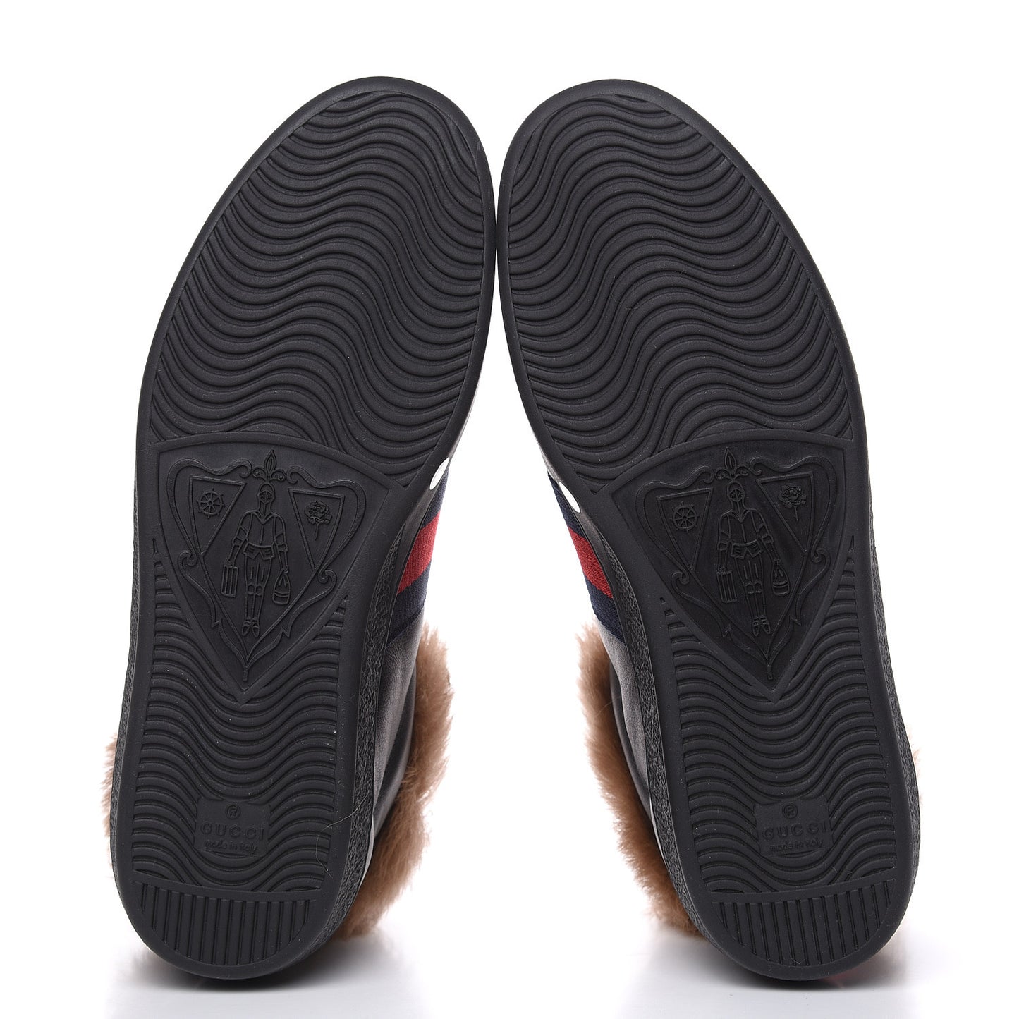 Calfskin Wool Web Bee Embroidered Mens Ace High Top Sneakers 8.5 Black