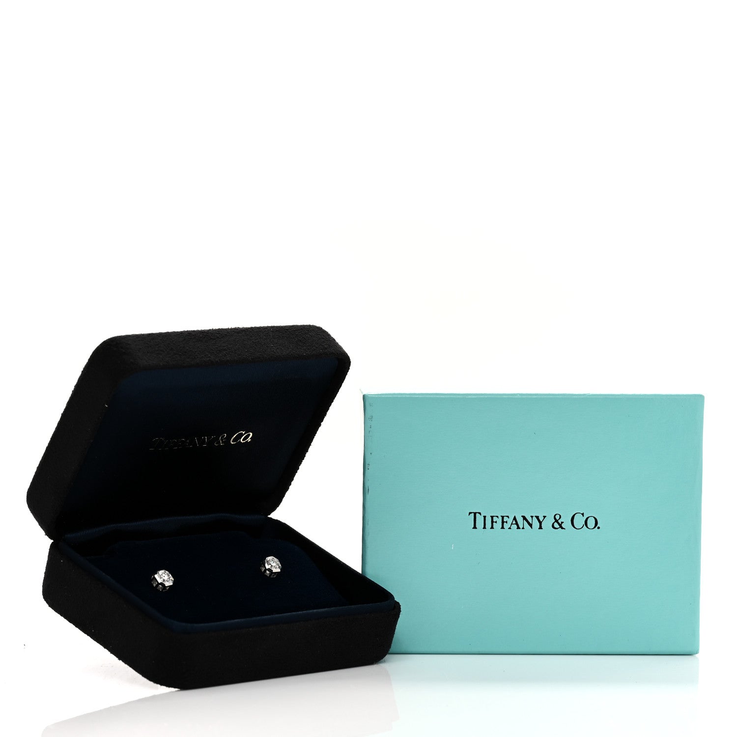 Tiffany Platinum Diamond .90ct Lucida Bezel Solitaire Earrings 6 of 6