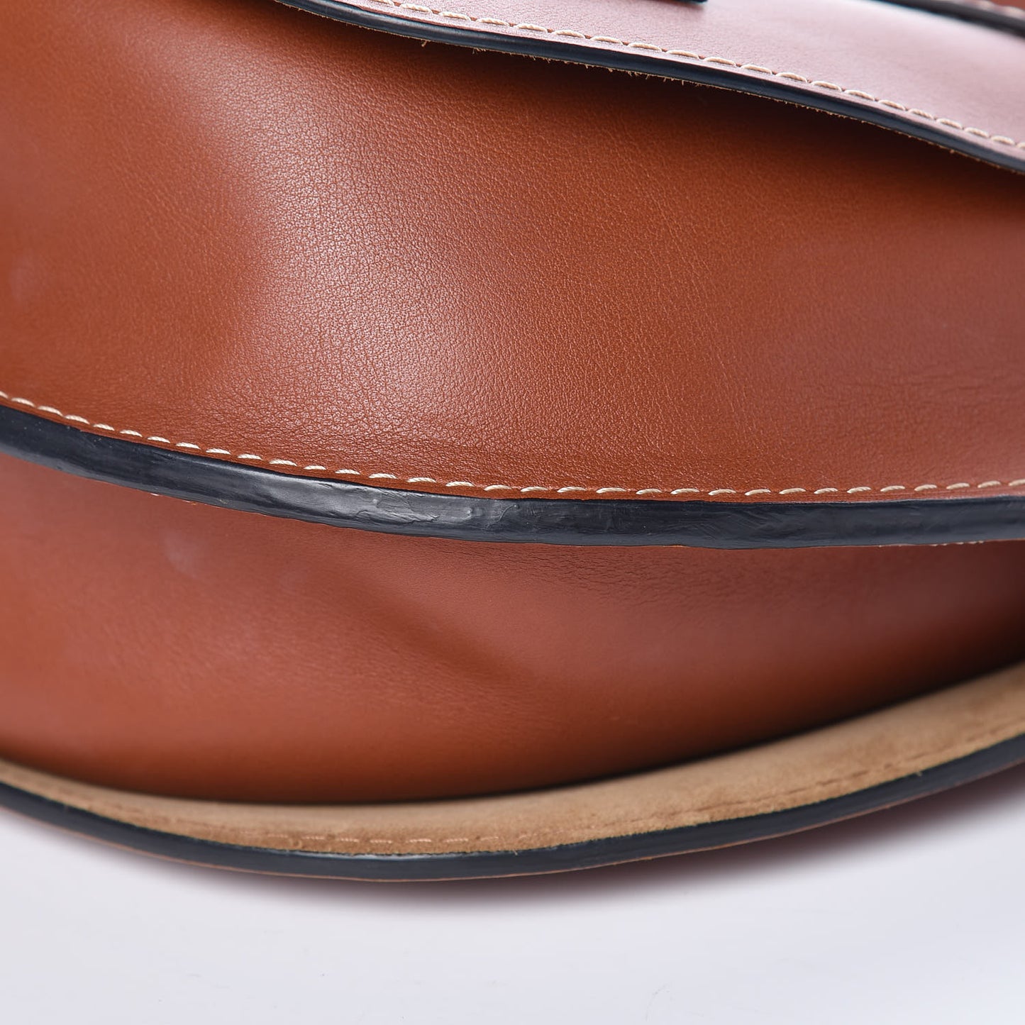 Grained Calfskin Large Gate Bag Rust