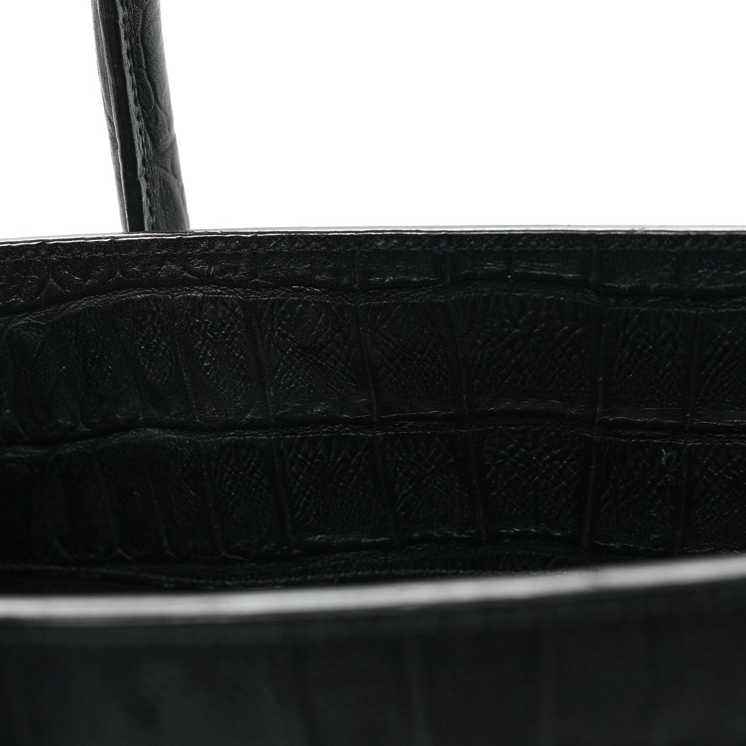 Saint Laurent Calfskin Crocodile Embossed Large Sac De Jour Carryall Black 13 of 13