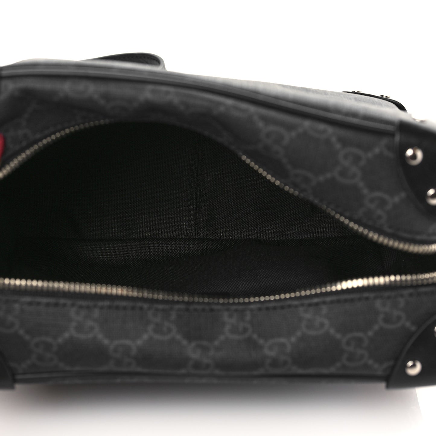 GG Supreme Monogram Selleria Calfskin Square Messenger Bag Black
