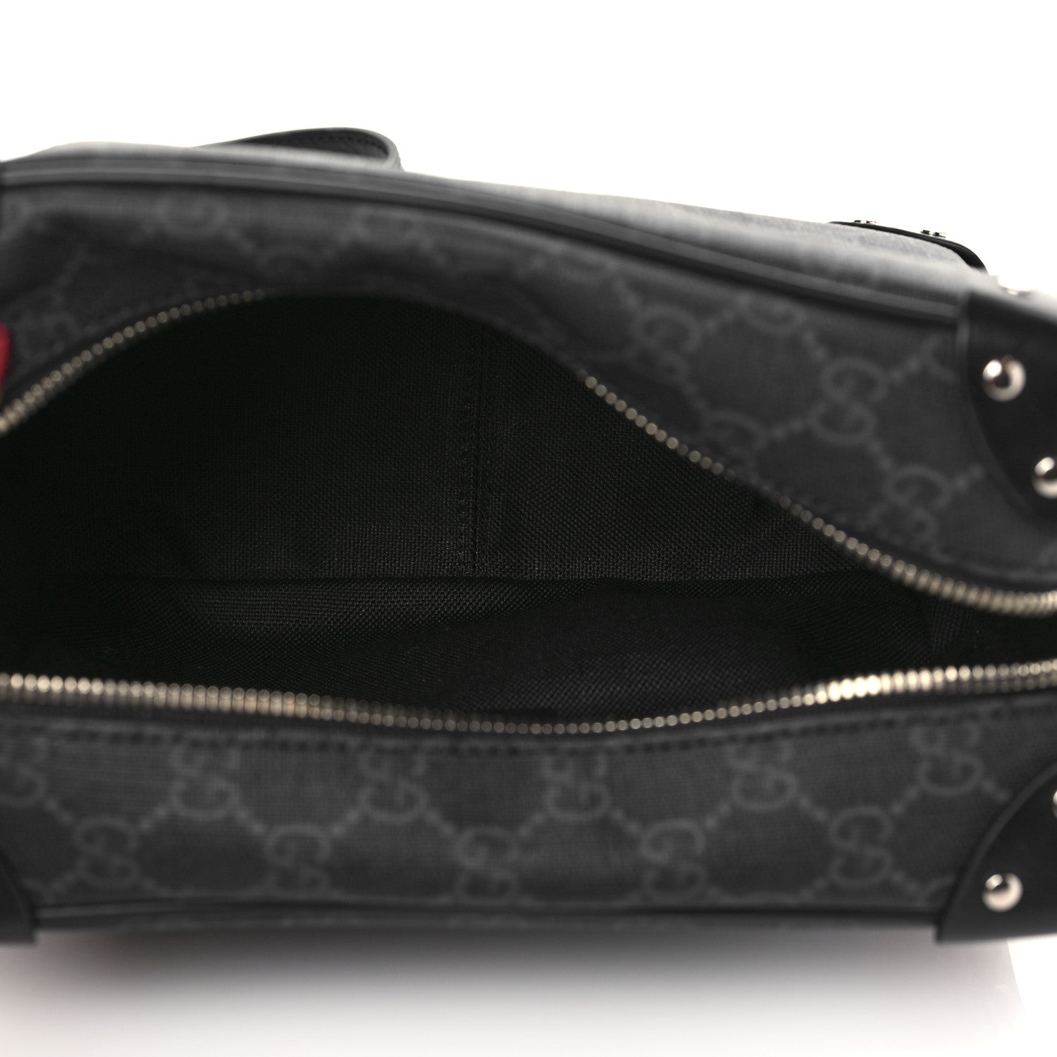 Gucci GG Supreme Monogram Selleria Calfskin Square Messenger Bag Black 5 of 7