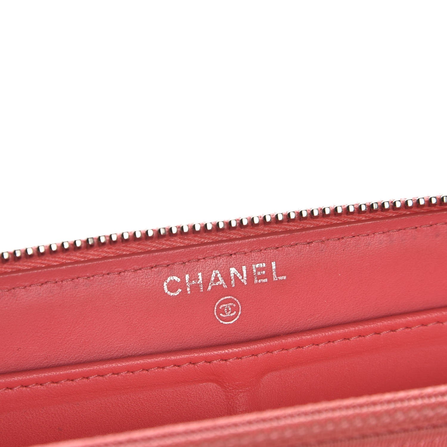 Chanel Patent Calfskin Quilted Large Gusset Zip Around Wallet Pink 8 of 11