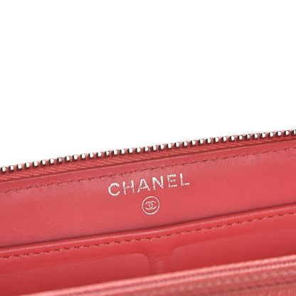 Chanel Patent Calfskin Quilted Large Gusset Zip Around Wallet Pink 8 of 11