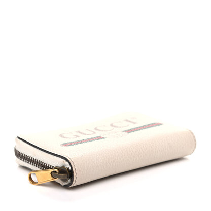 Gucci Calfskin Logo Zip Around Card Case White 4 of 6
