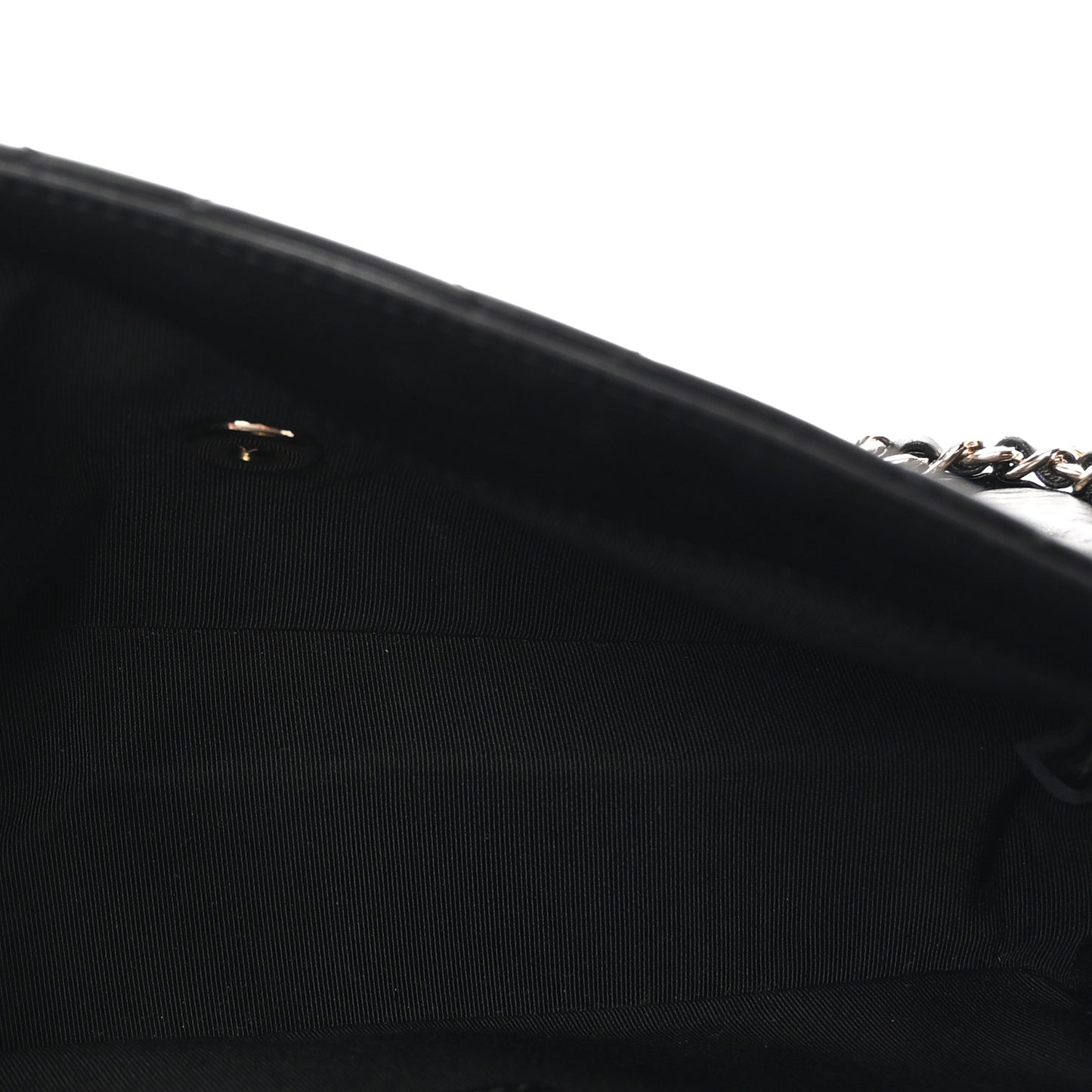 Crumpled Calfskin Medium Chain All Over Flap Black