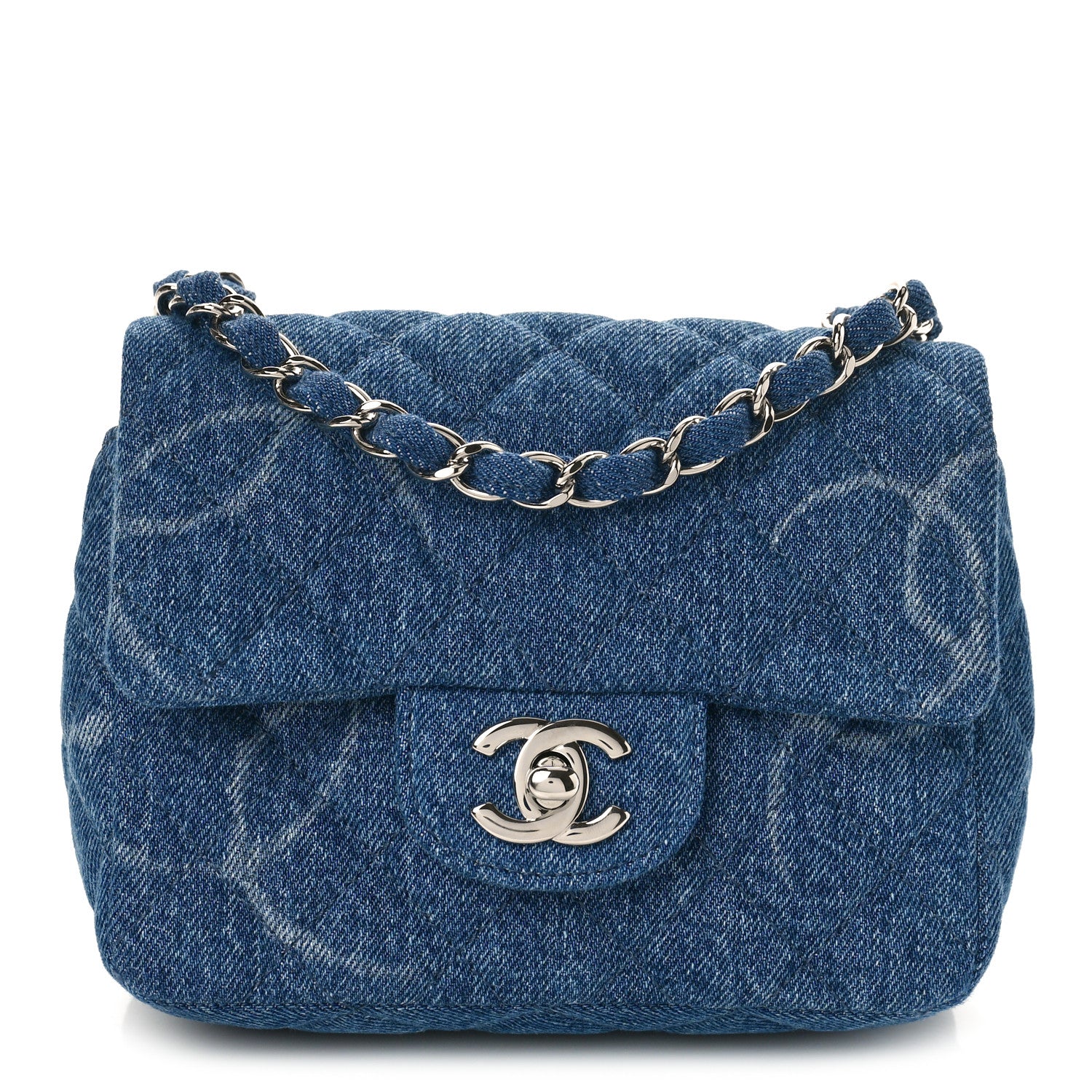 Chanel Denim CC Quilted Mini Square Flap Blue 1 of 8