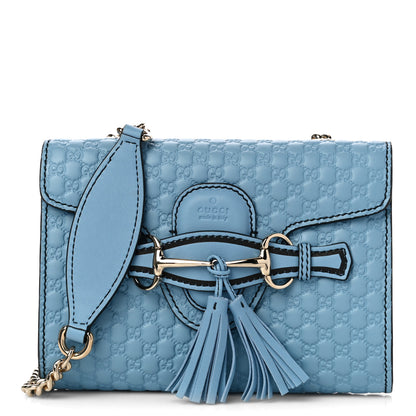 Gucci Soft Microguccissima Mini Emily Chain Shoulder Bag Mineral Blue 1 of 11