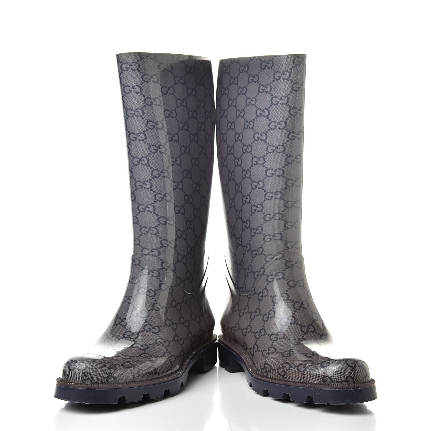 Gucci Rubber Monogram Rain Boots 37 Transparent Blue 6 of 18