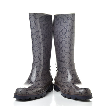 Gucci Rubber Monogram Rain Boots 37 Transparent Blue 6 of 18