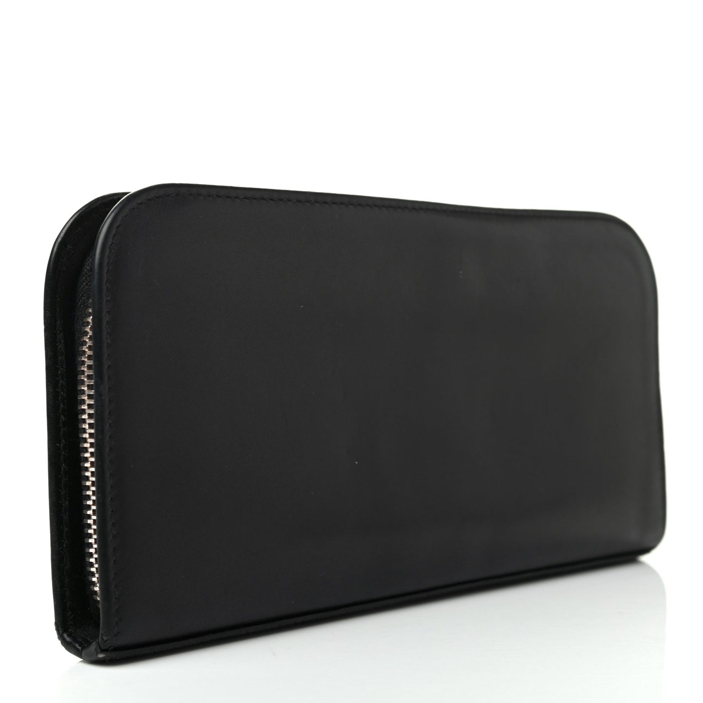 Calfskin Classic Zip Around Continental Wallet Black