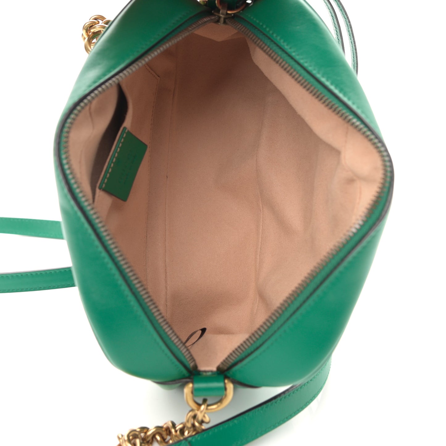 Calfskin Matelasse Small GG Marmont Chain Shoulder Bag Emerald Green