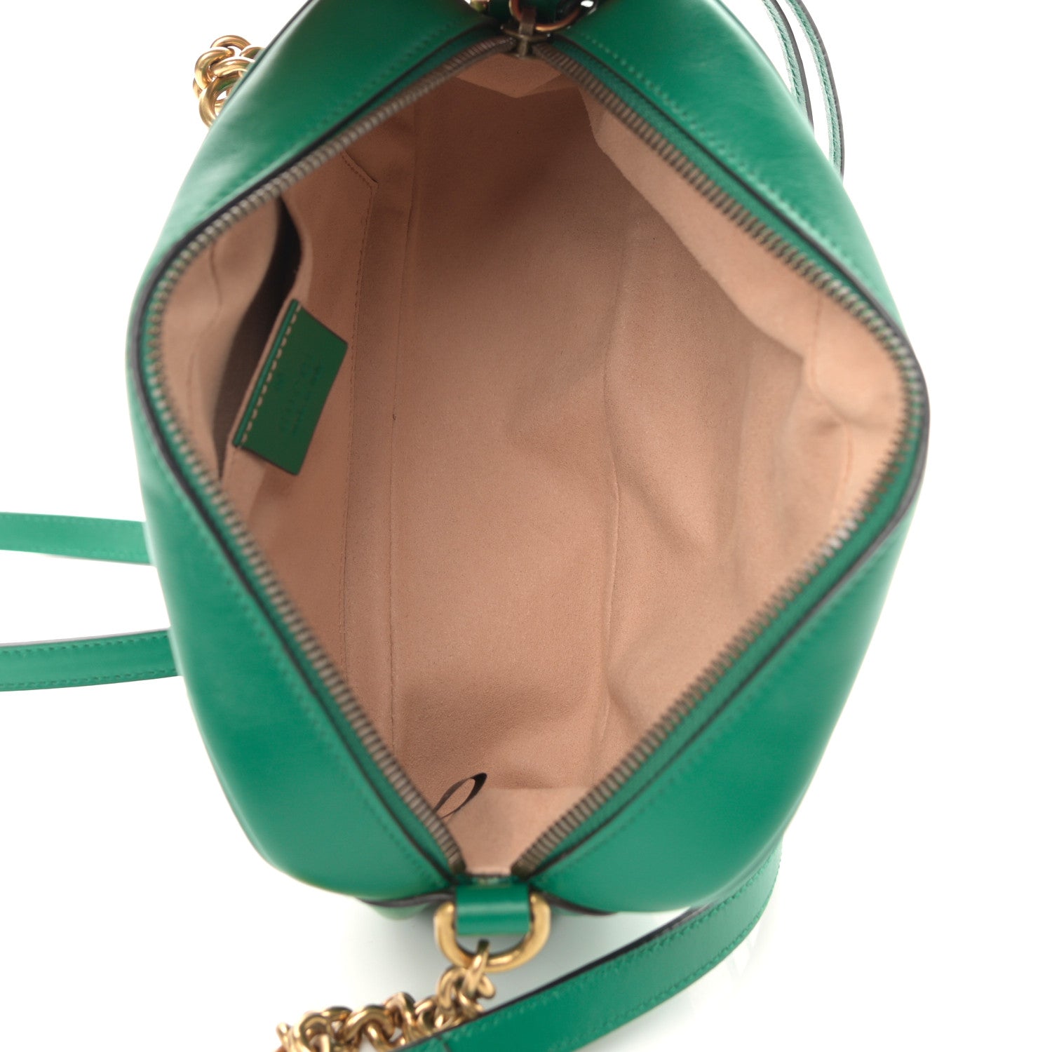 Gucci Calfskin Matelasse Small GG Marmont Chain Shoulder Bag Emerald Green 5 of 12