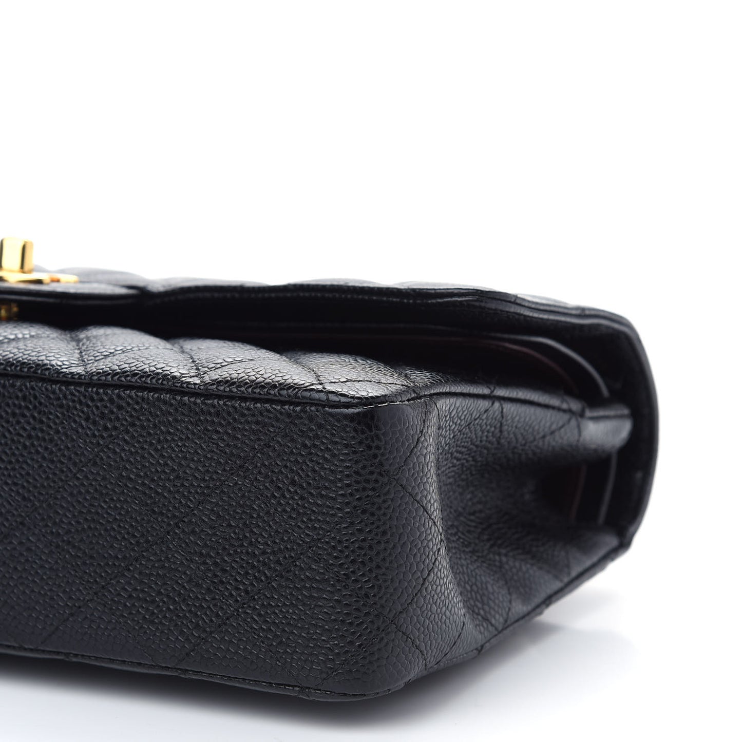 Caviar Quilted Medium Double Flap Black