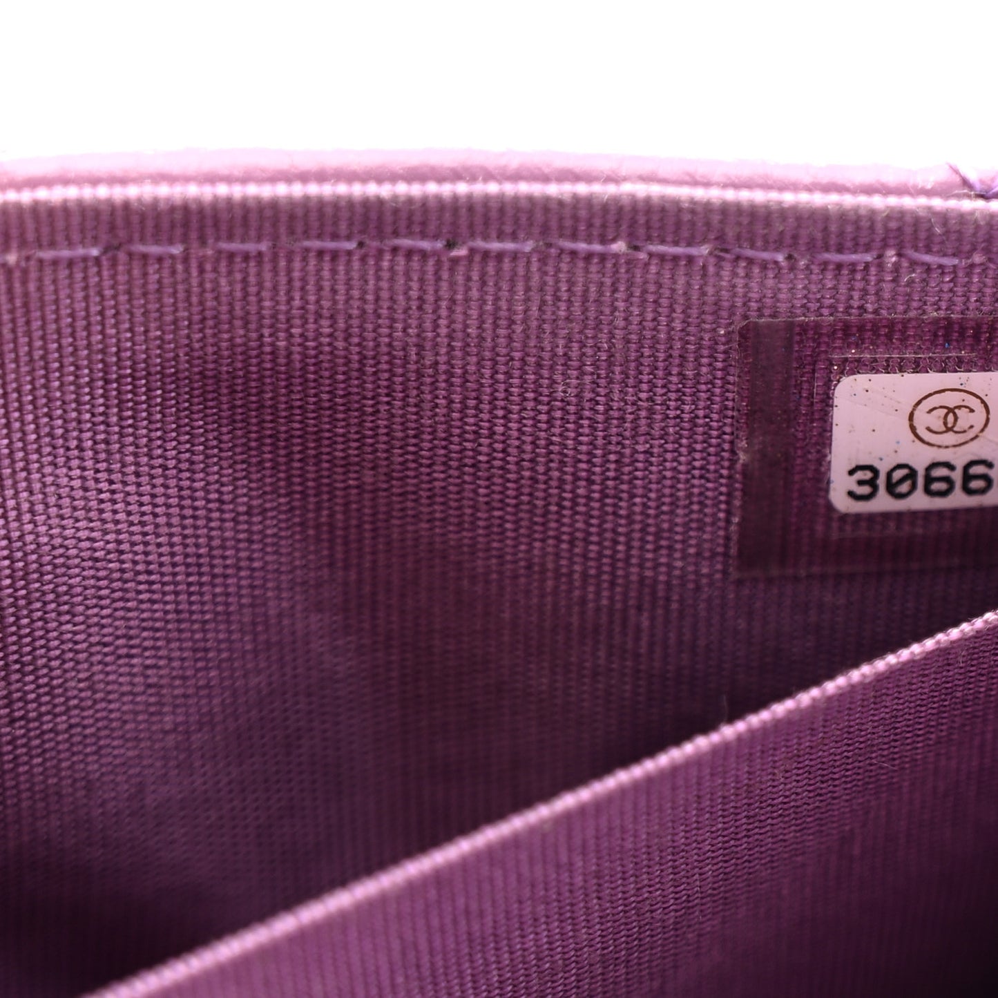 Shiny Lambskin Quilted Extra Mini Flap Purple