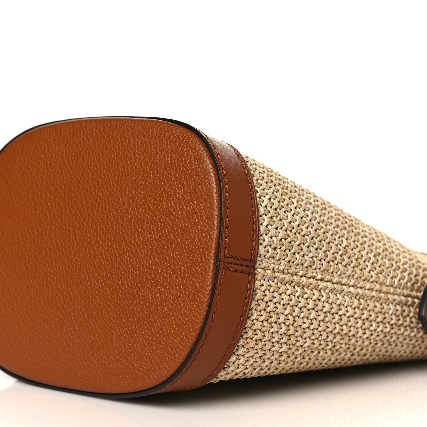 Kitted Raffia Petit Bucket Caramel