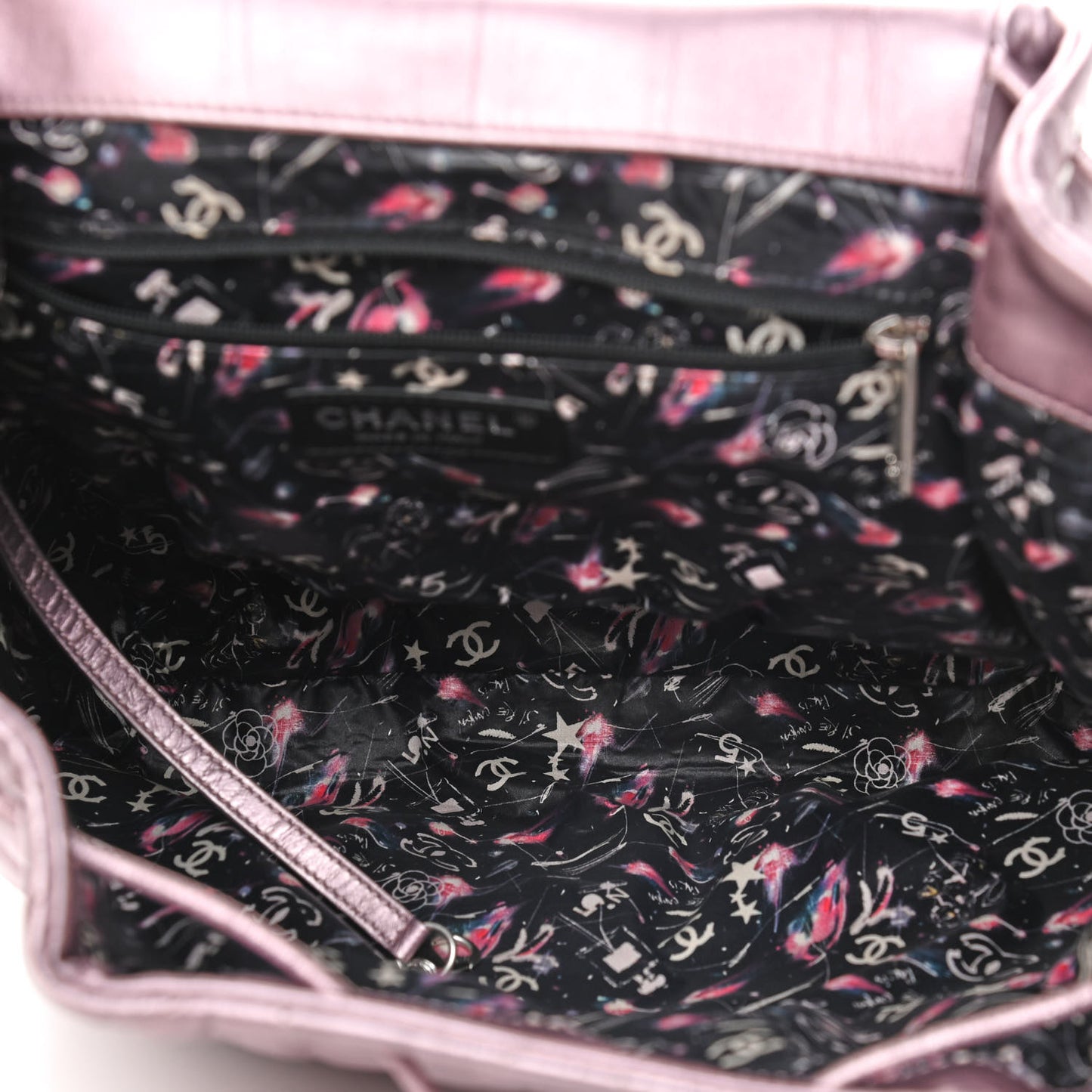 Iridescent Calfskin Quilted Ground Control Backpack Pink